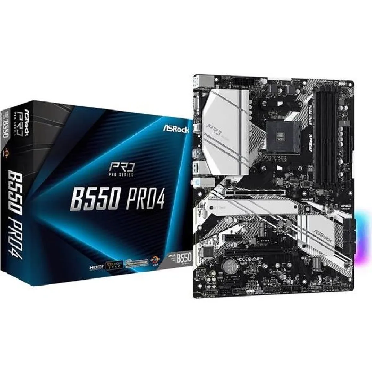 Non Communiqué Asrock B550 Pro4 - Carte-Mère - Atx - Socket Am4 - Amd B550 Chipset - Usb-C Gen2, Usb 3.2 Gen 1, Usb 3.2 Gen 2 - Gigabit Lan - Carte Graphique Embarquée (Unité Centrale Requise) - Audio Hd (8 Canaux) - Image 5