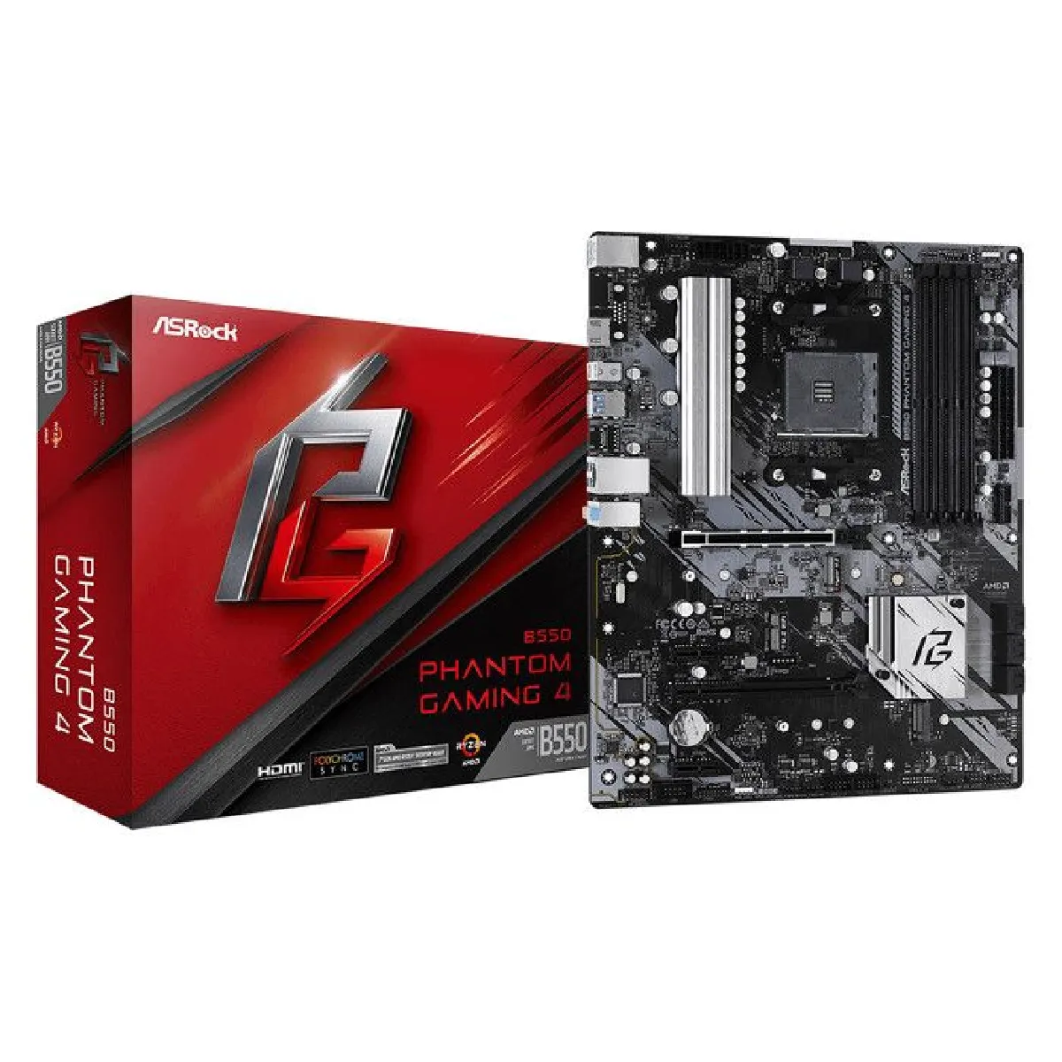 Asrock B550 Phantom Gaming 4 - Carte-Mère - Atx - Socket Am4 - Amd B550 Chipset - Usb 3.2 Gen 1 - Gigabit Lan - Carte Graphique Embarquée (Unité Centrale - Image 5