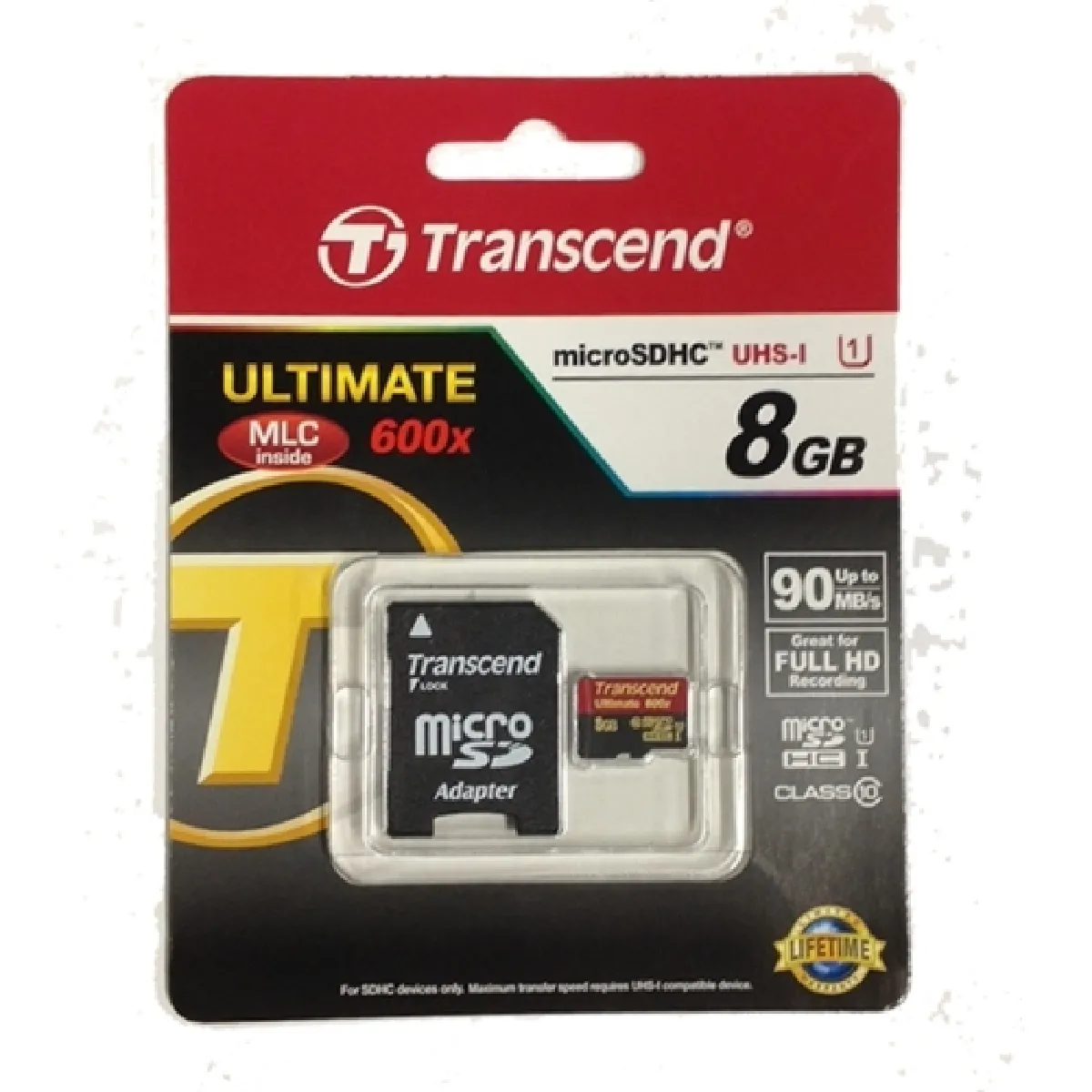 Transcend Noir Microsdhc Card 8 Go