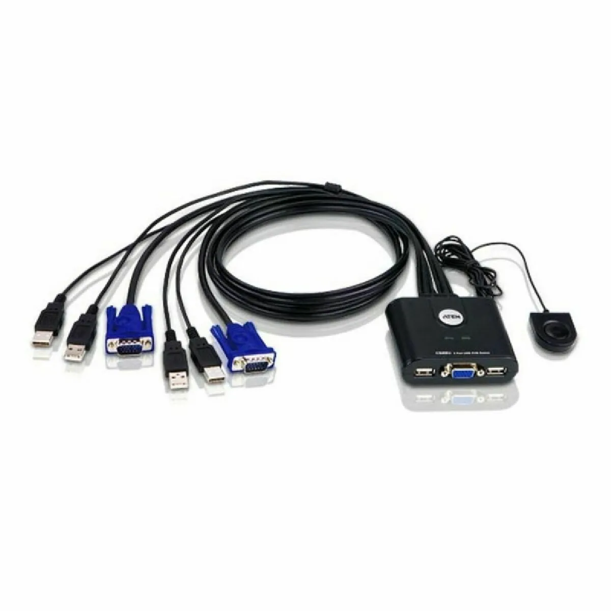 Aten Technology Or Aten Commutateur Kvm À Câble Vga Usb 2 Ports Avec Sélecteur De Port Distant - Image 6
