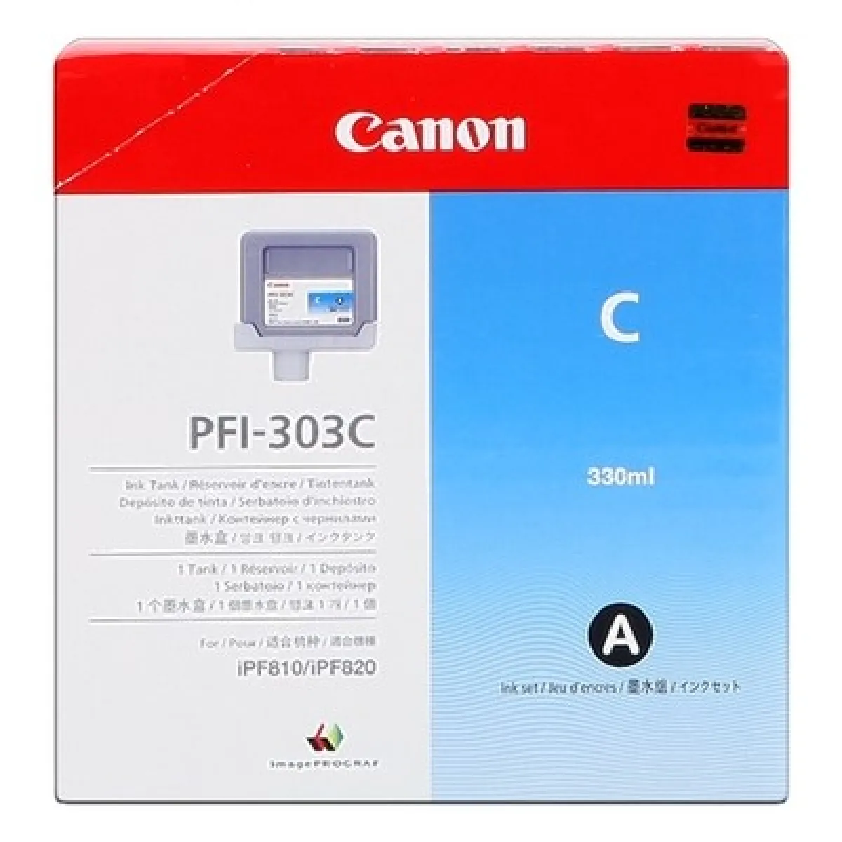 Canon PFI301 Cartouche Cyan - vue 5