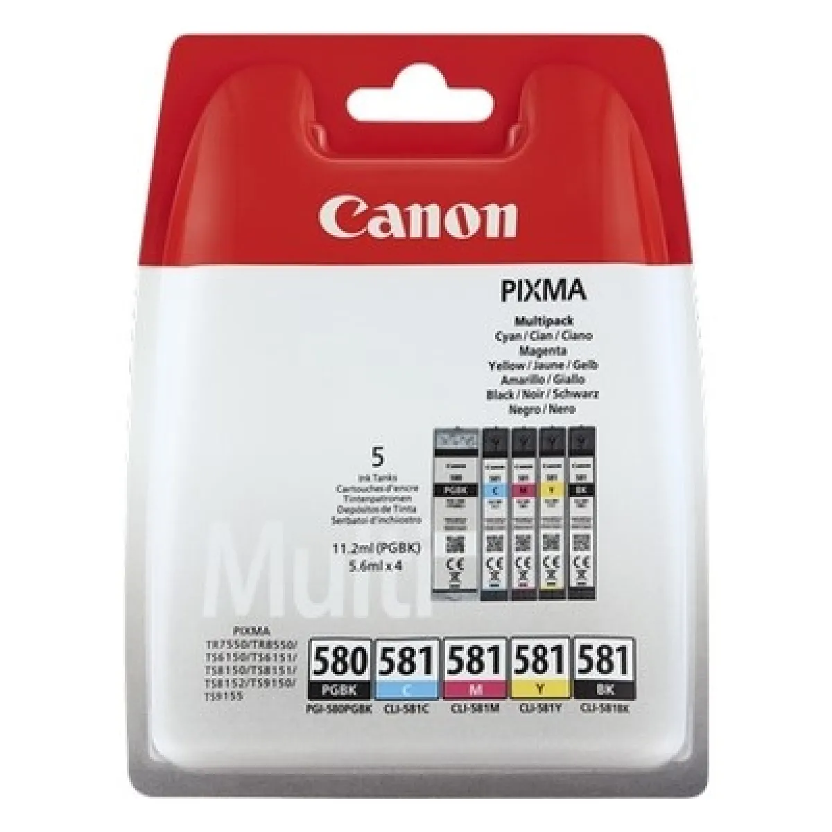 CANON Pack 5 cartouches PGI580CLI581 et Couleurs