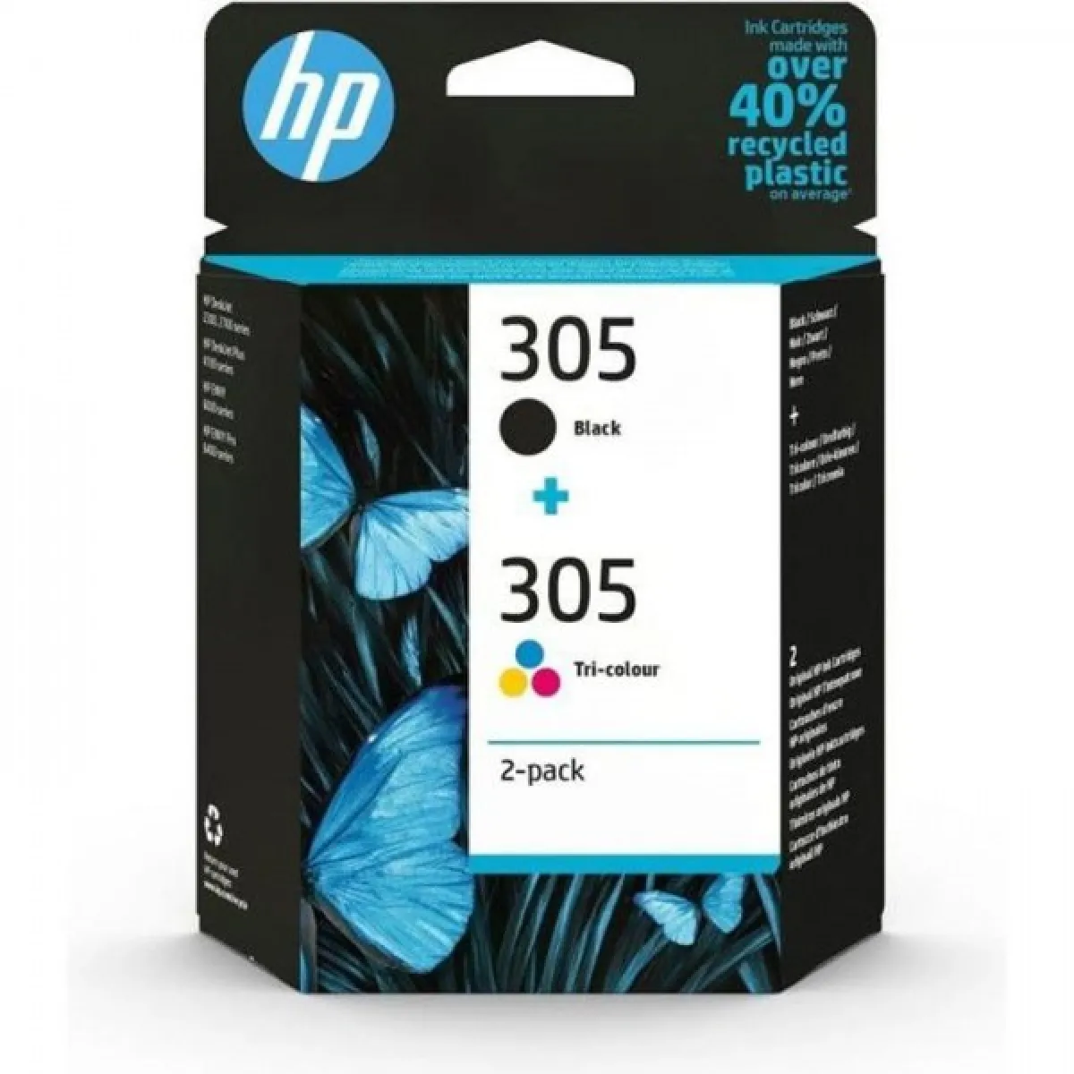 Pack De 2 Cartouches D'encre Hp 305 + 3 Couleurs Authentiques Hp