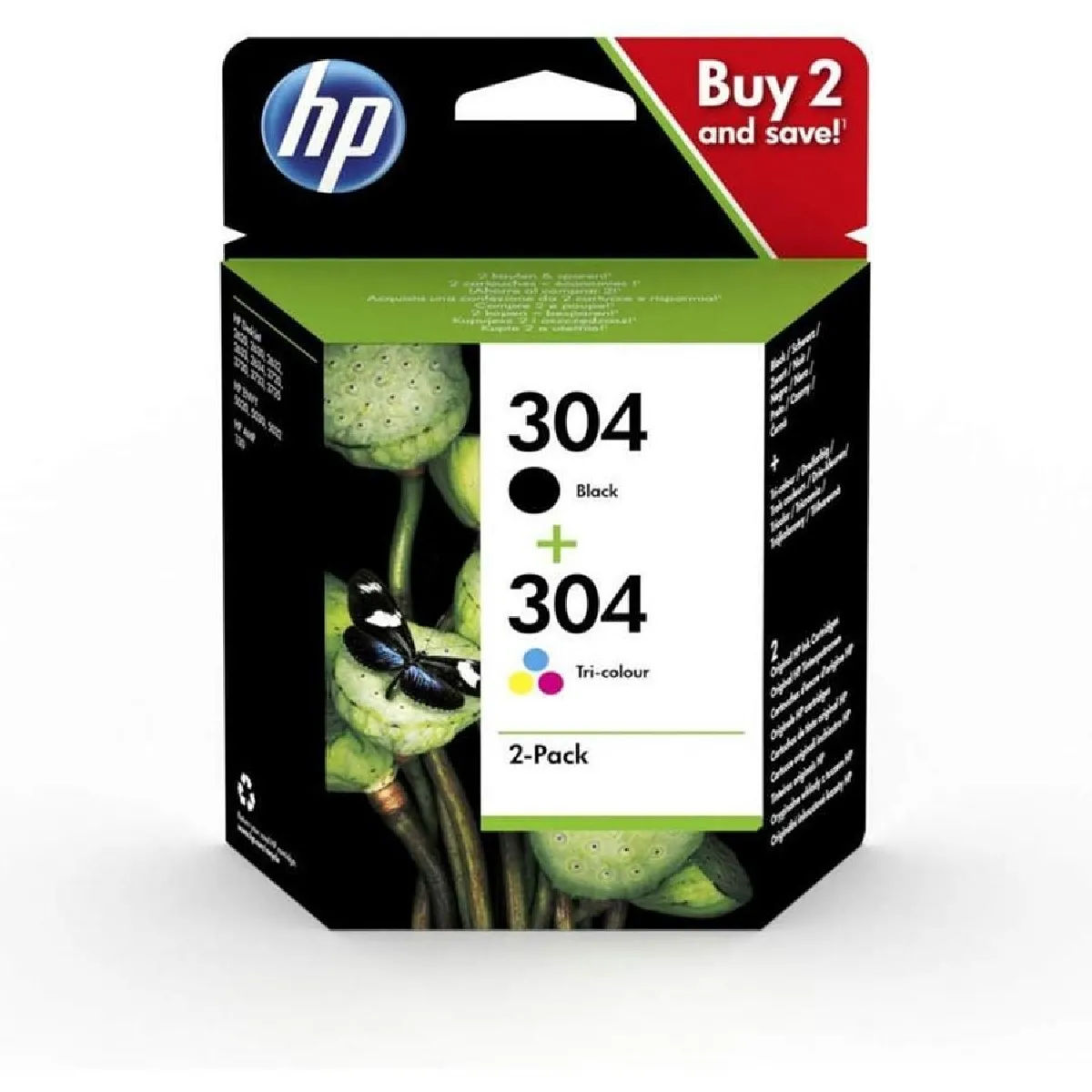 HP 304 Pack de 2 3JB05AE 3 Couleurs
