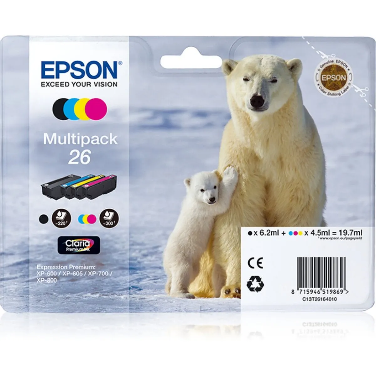 Cartouche D'encre Multipack 18 Epson Les 4 Cartouches 19 7 Ml - vue 7