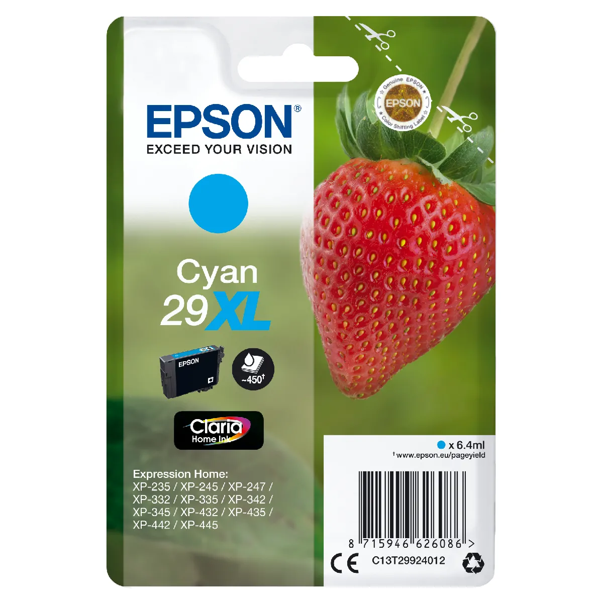 Cartouche d'encre originale Epson 29 Cyan pack de 10 Neuf - vue 2