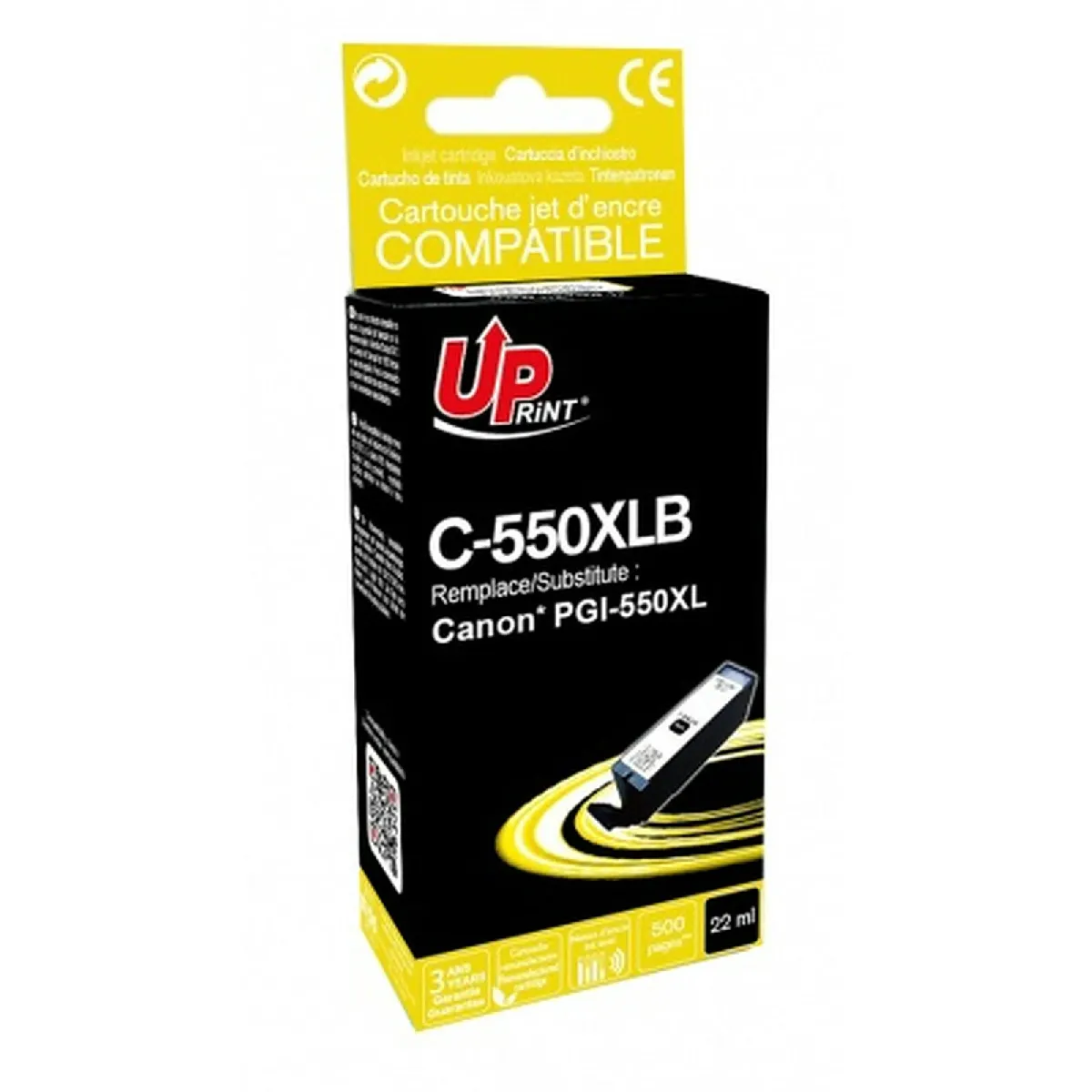 Uprint Cartouche d'encre compatible Canon PGI-550XL - Noir