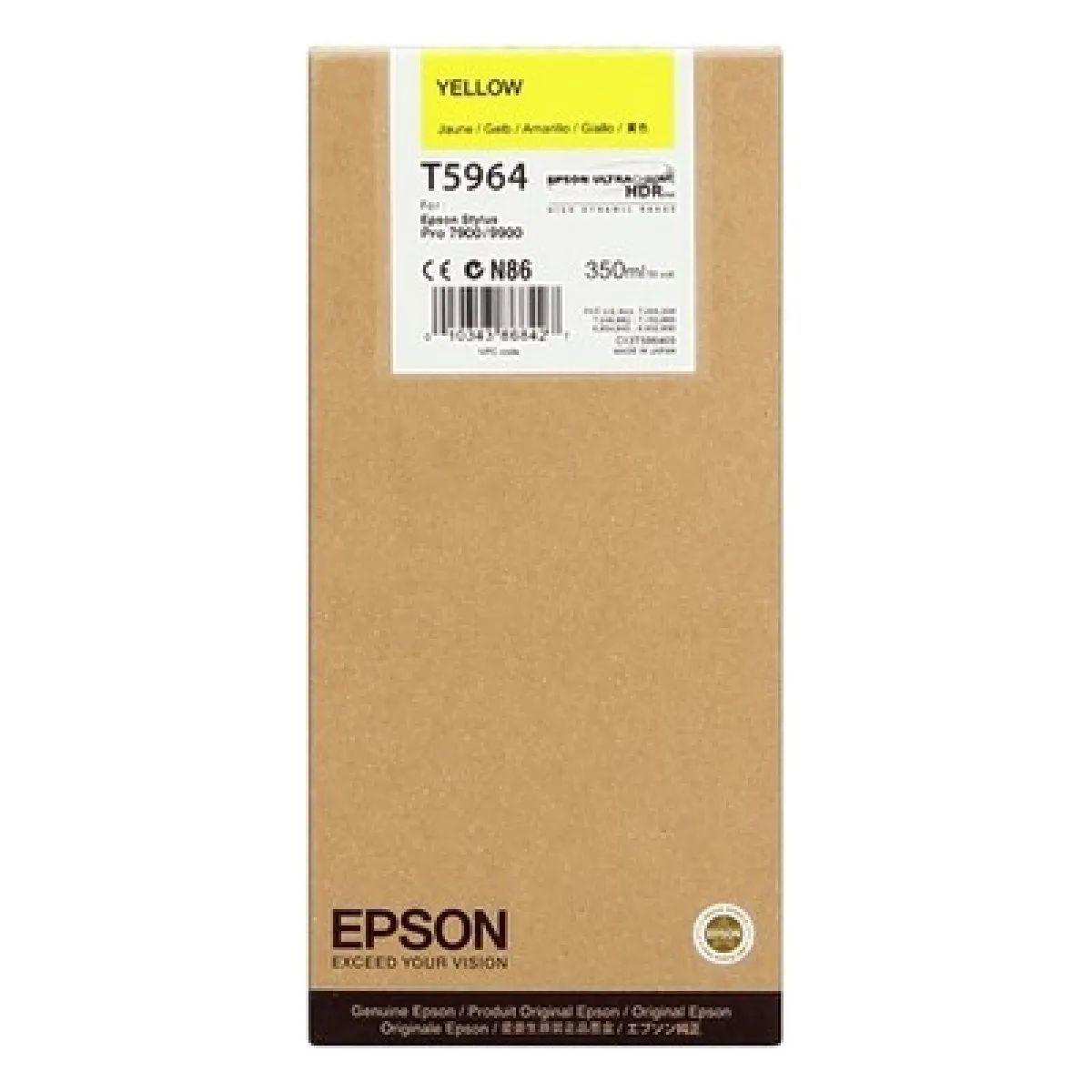 Epson T5964 C13T596400 Cartouche d'encre d'origine Jaune Yellow pour Stylus Pro 350ml - vue 3