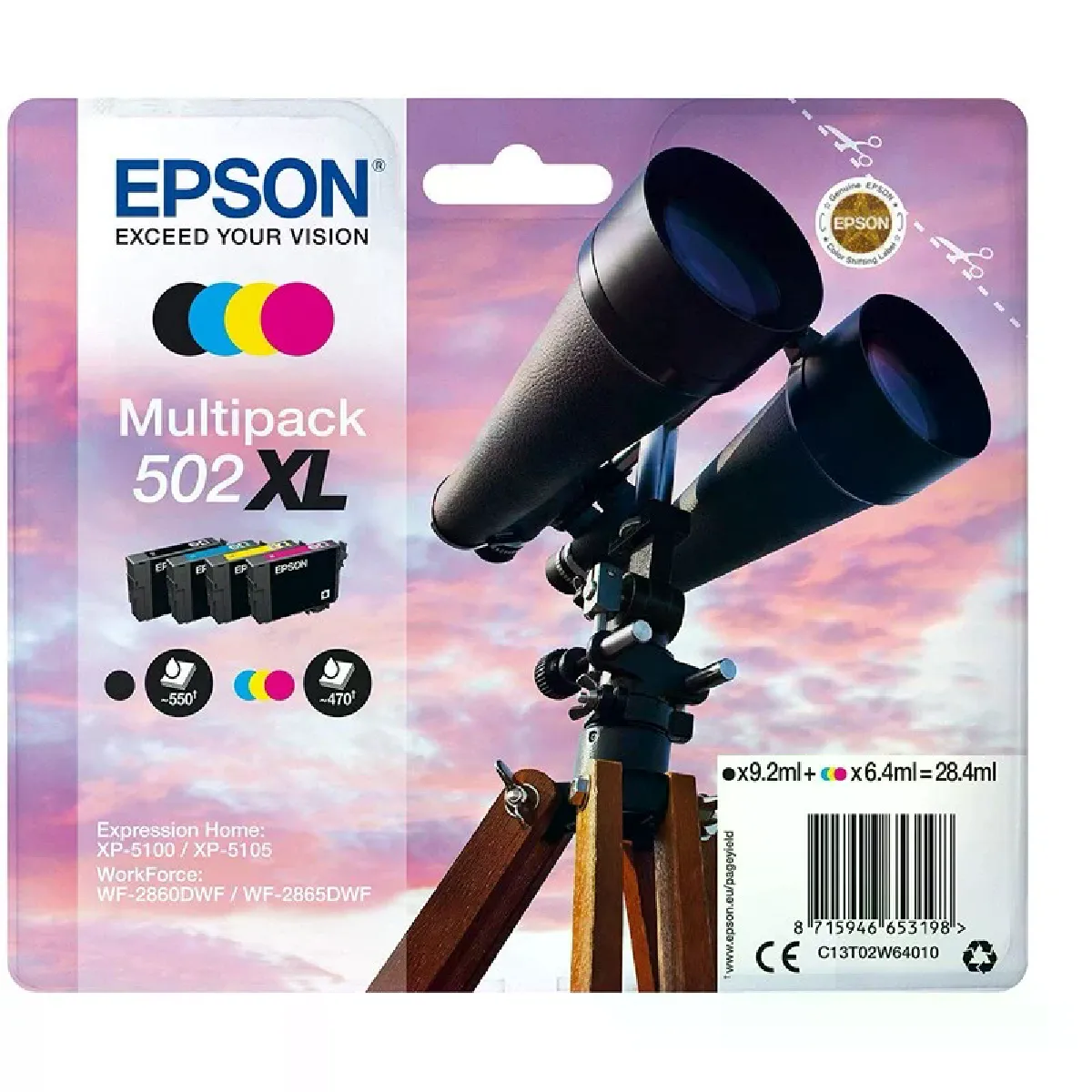 Epson Pack 4 cartouches d'encre - Noir et couleurs