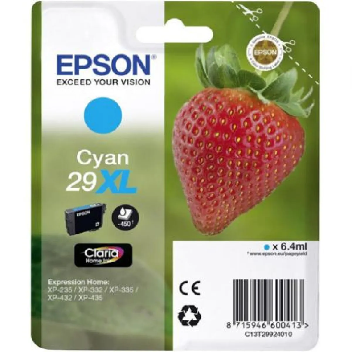 Epson 29XL 6.4 ml cyan original cartouche d'encre pour Expression Home XP 235 245 247 332 335 342 345 432 435 442 445 - vue 2