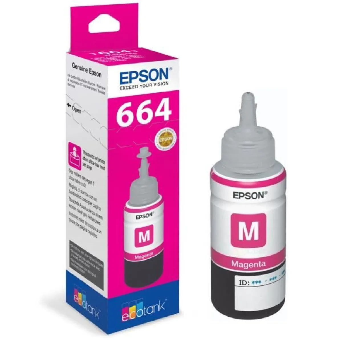 Epson T6643 Magenta - Bouteille d'encre EcoTank  70ml (WE)