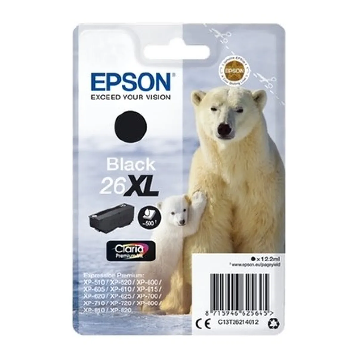 Cartouche d'encre Noire haute capacité Epson Ours Polaire T2621 XL