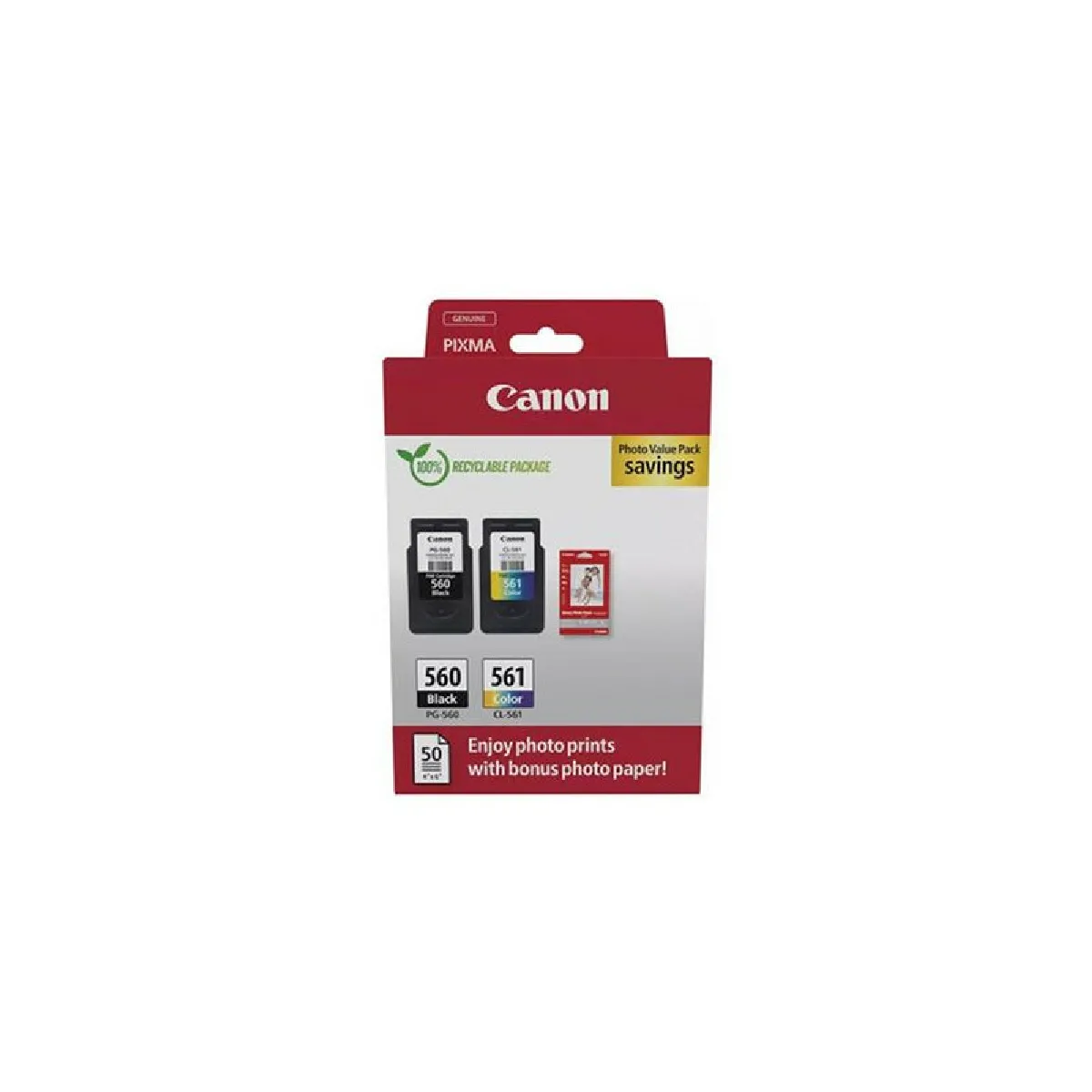 Pack De Cartouches D'encre pg 560 Et Couleur cl 561 Canon