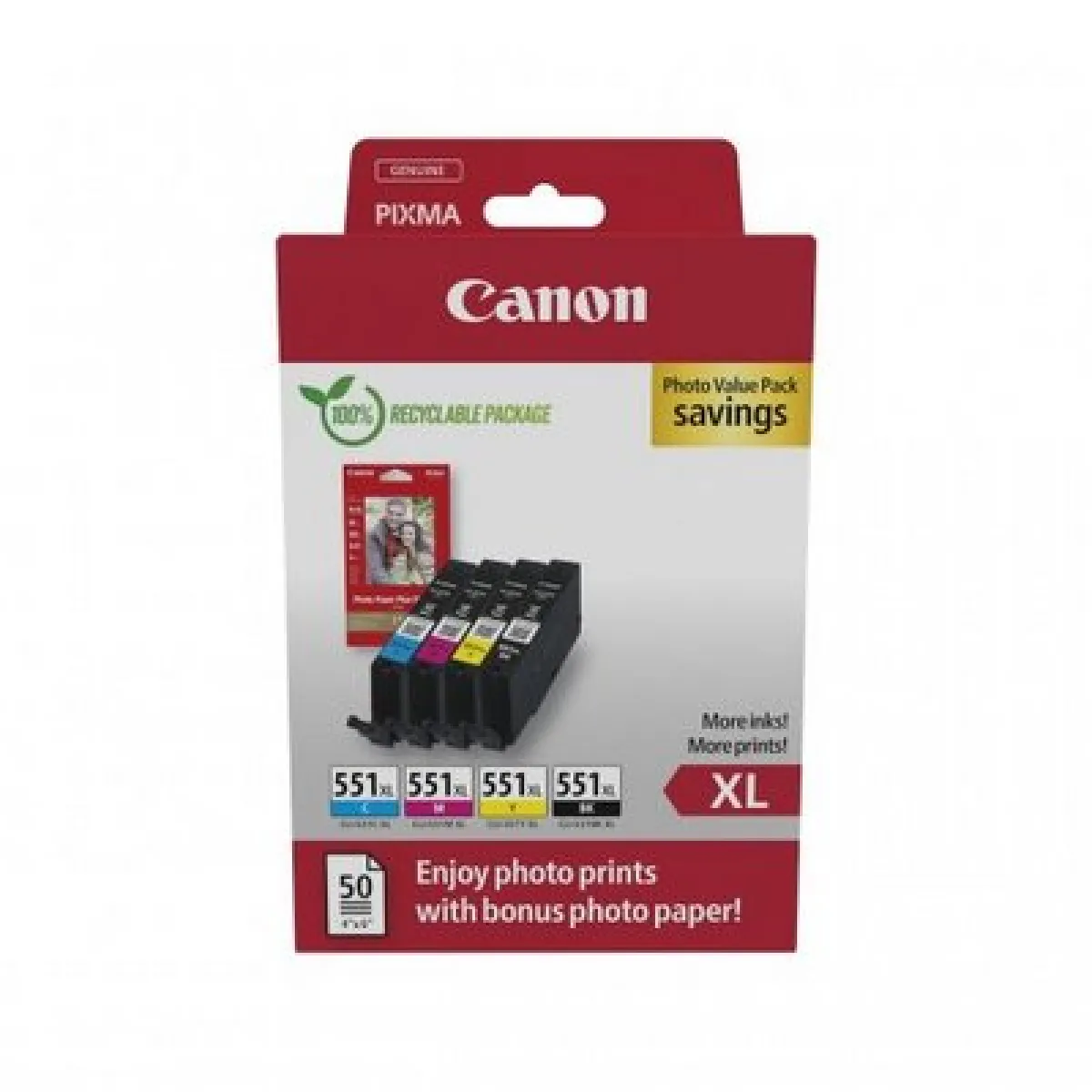 Canon CLI 551 BKC/ /Y Multipack 4 couleurs
