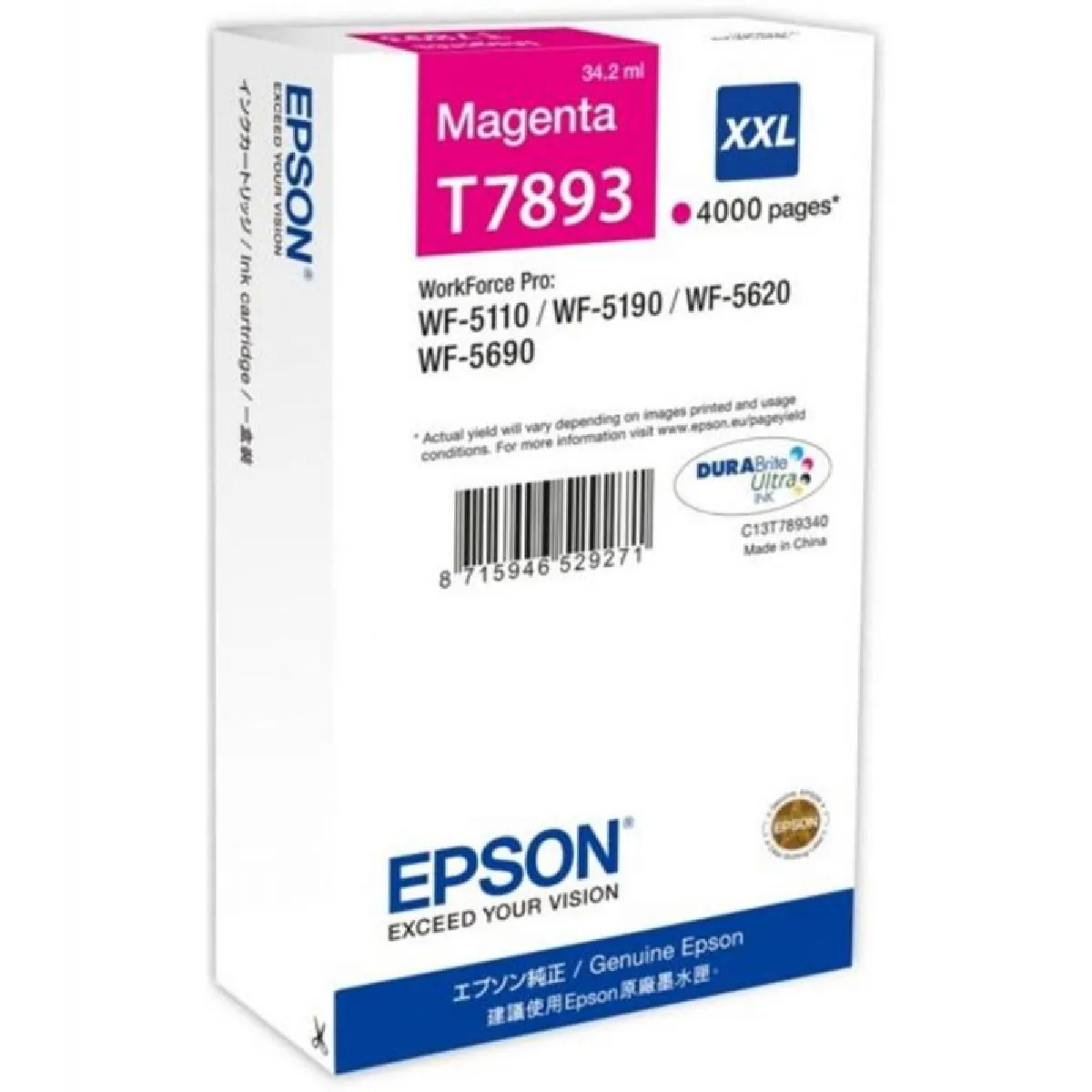 Epson T7893 XXL Cartouche - Magenta