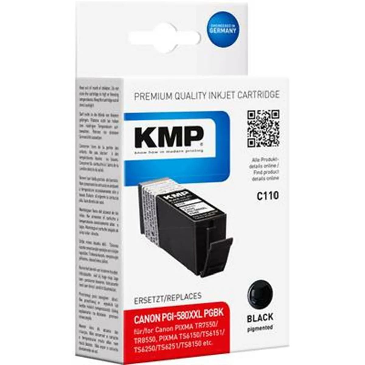 KMP  cartouches c110 compatible canon 580xxl pgbk noir