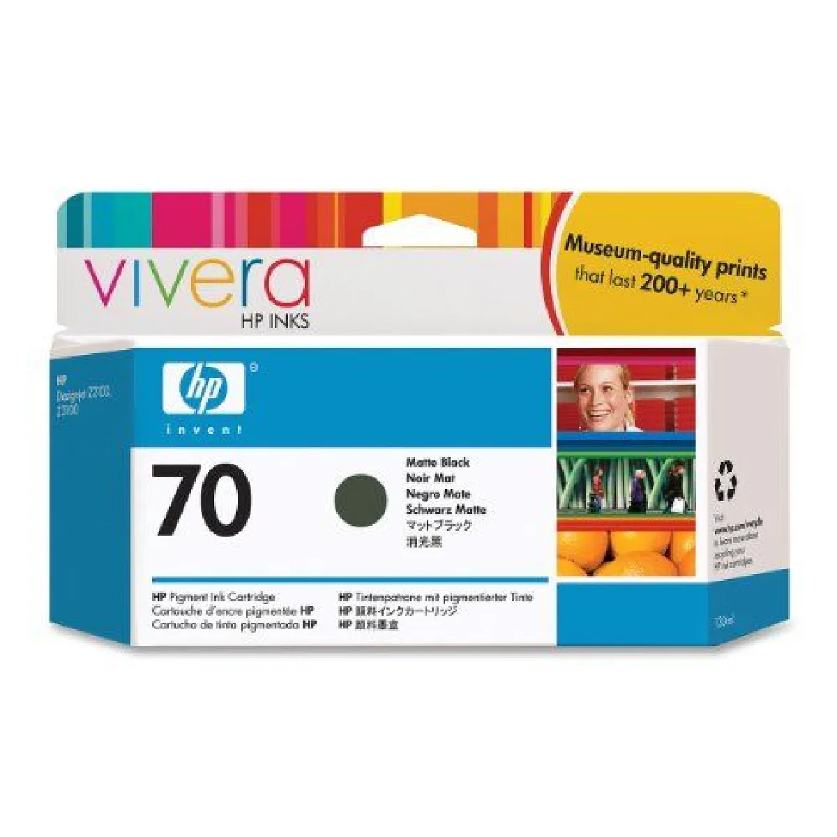 HP 70 Cartouche d'encre - Noir Mat
