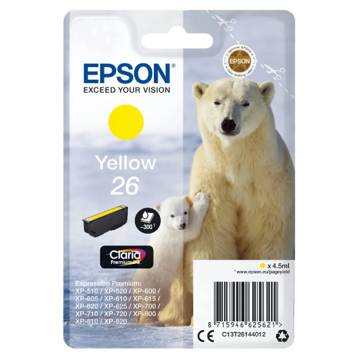 Cartouche Epson Ours polaire 26 jaune - Image 5