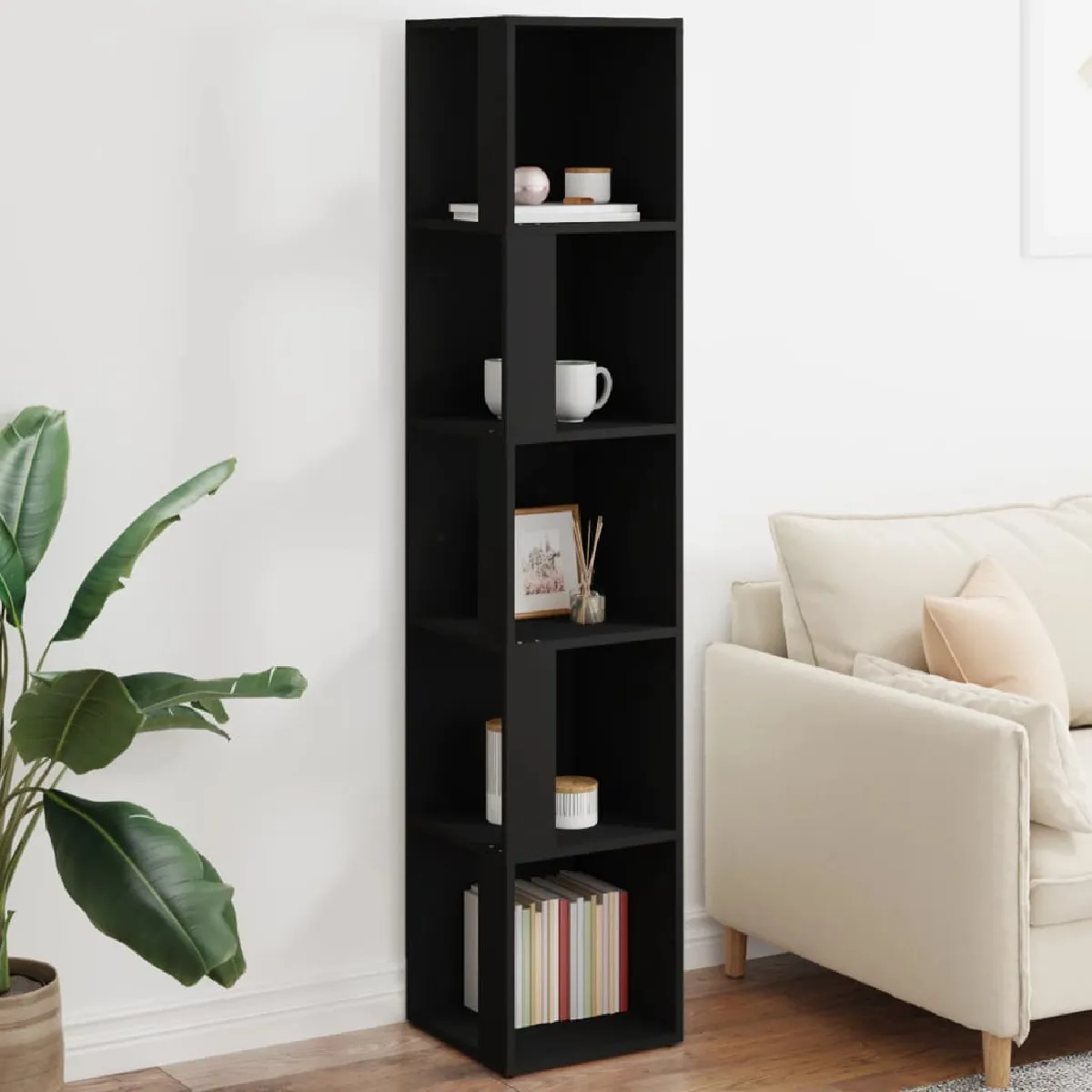vidaXL Armoire d'angle Noir