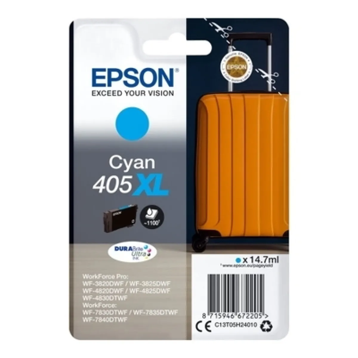 Cartouche d'encre Epson Valise 405 Cyan - vue 4