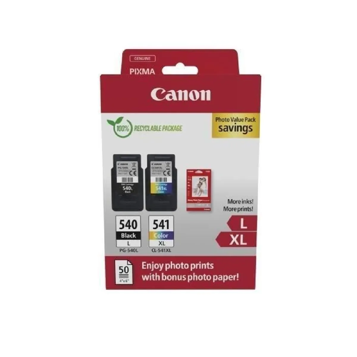 Canon PG-540L + CL-541XL - Multipack (Noir et Couleur)