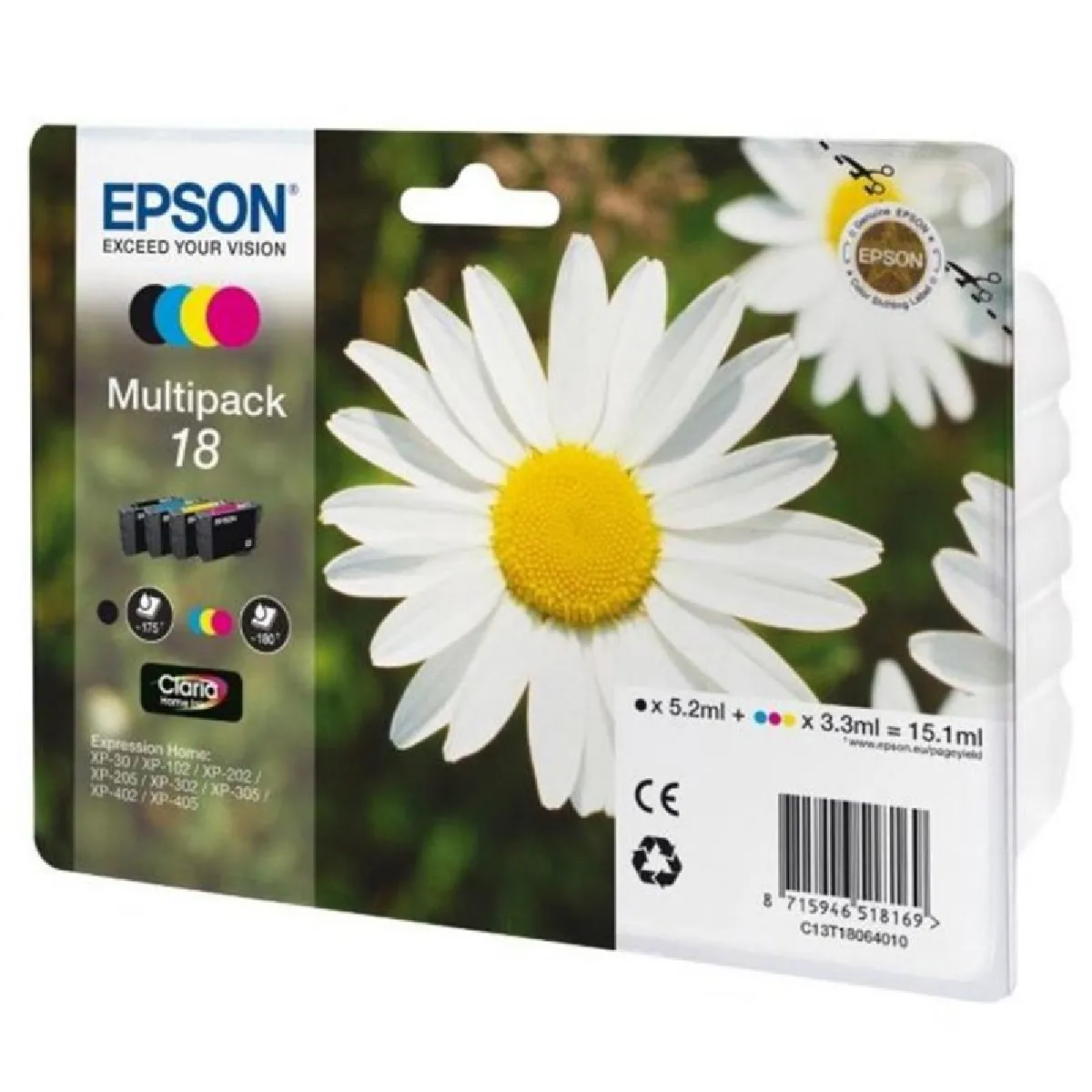 Cartouches Multipack 18 Epson Les 4 Cartouches 15 1 Ml - vue 5