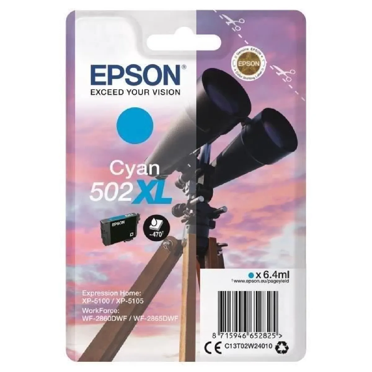 Epson Cartouche d'encre 502XL Cyan - vue 1