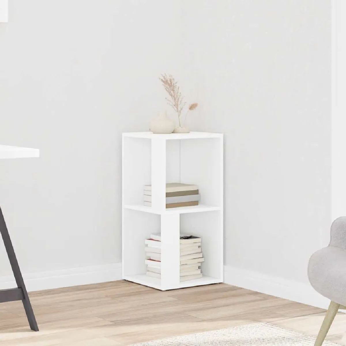 vidaXL Armoire d'angle Blanc - 33x33x67 cm