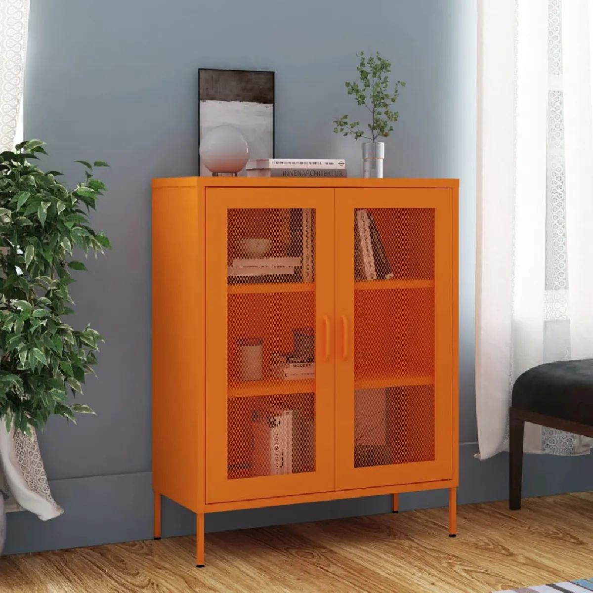 vidaXL Armoire de rangement Jaune moutarde - vue 7