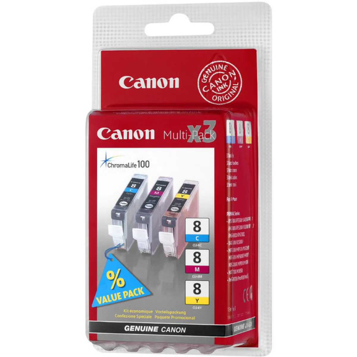 Canon Cli 8 Multipack Cyan Mentera Yellow - vue 2
