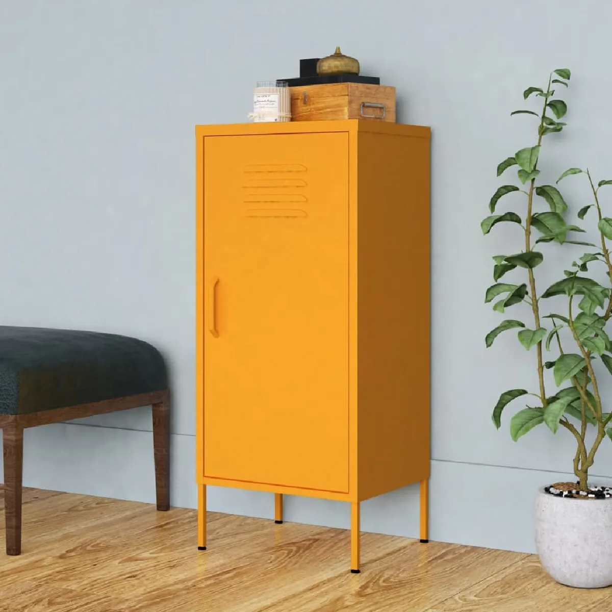 Vidaxl Armoire de Rangement Jaune Moutarde 42,5x35x101,5 cm