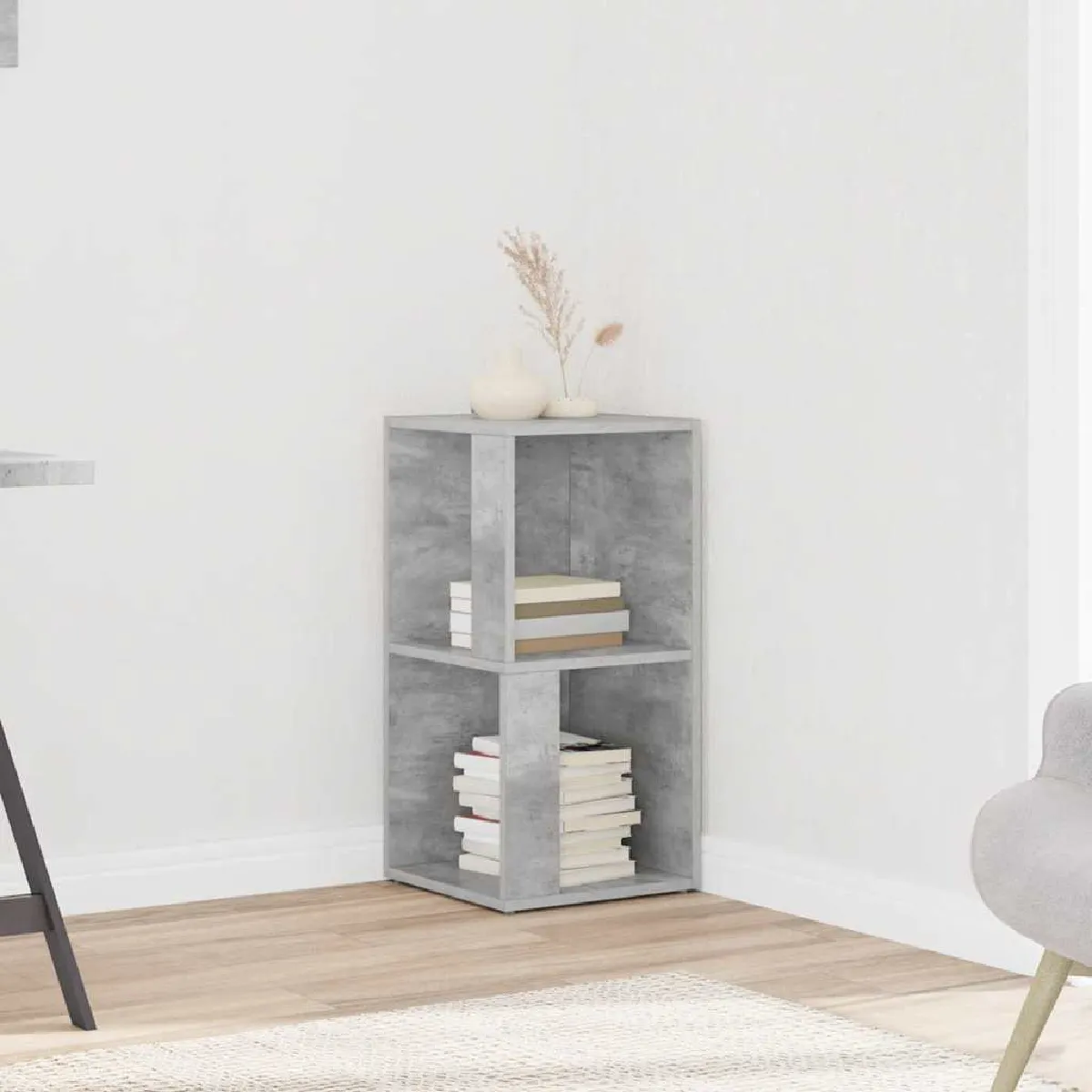 vidaXL Armoire d'angle Gris béton