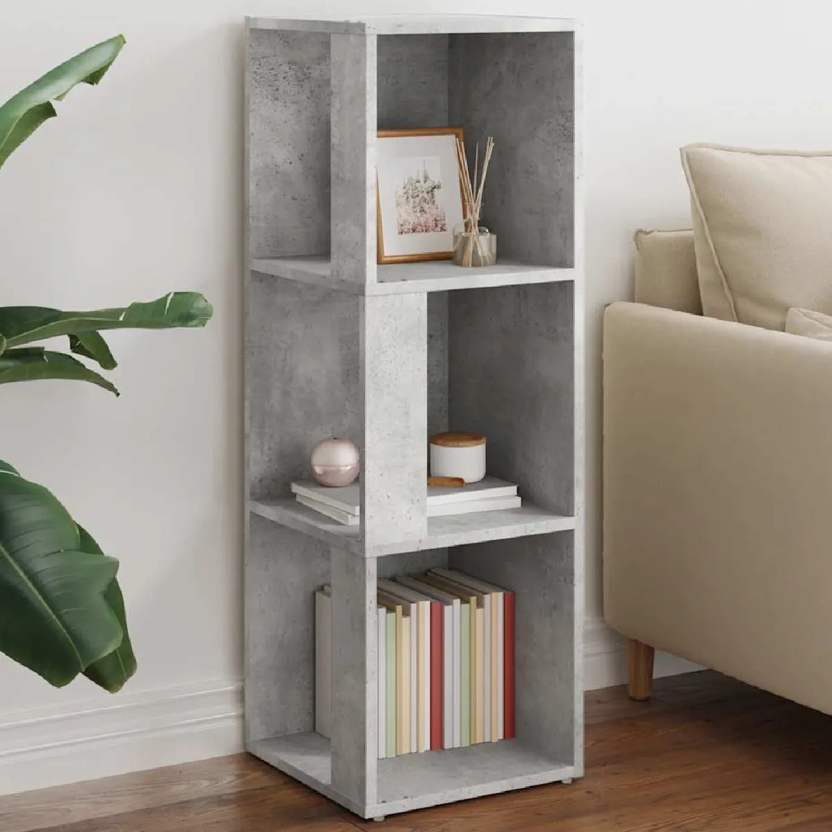 VIDAXL Armoire d'angle - Gris béton