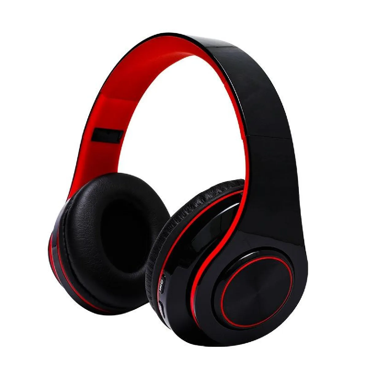 Yonis Noir/Rouge Casque Bluetooth Sans Fil V5.0 Haute Qualité Audio 10M Portée 12H Conversation + Sd 8Go + - Image 3