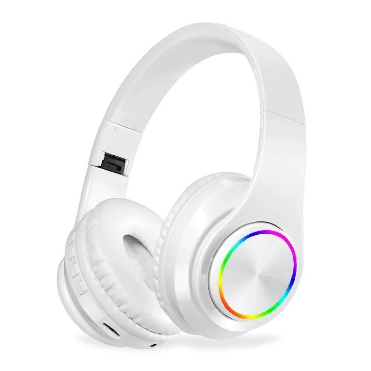 Yonis Blanc Casque Bluetooth Sans Fil V5.0 Haute Qualité Audio 10M Portée 12H Conversation + Sd 4Go - Image 2