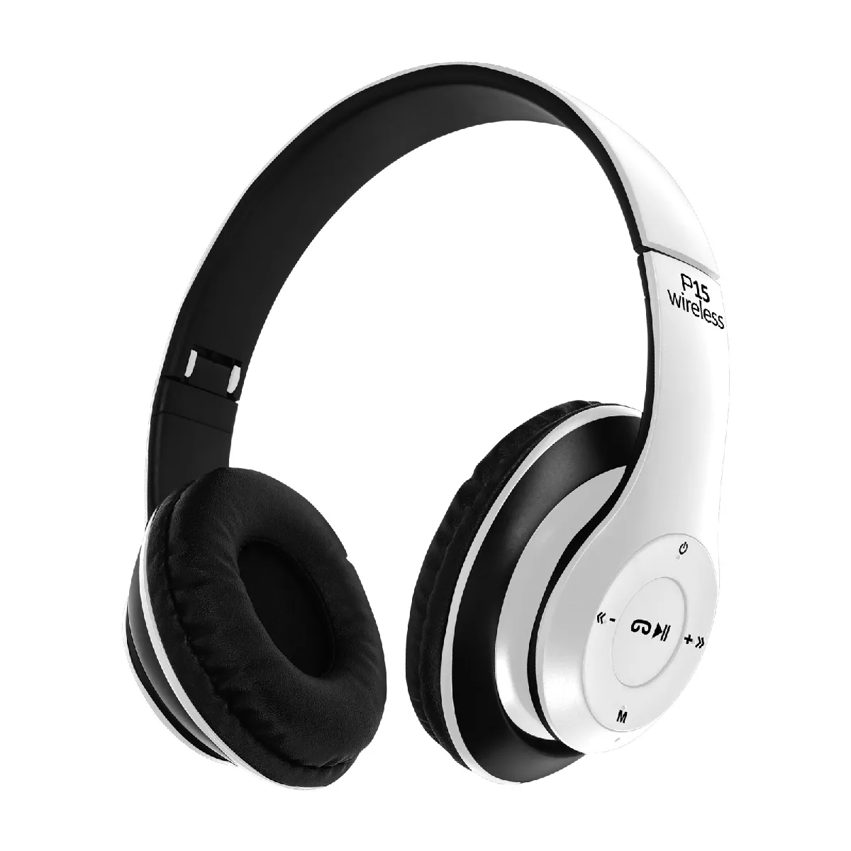 AVIZAR  Casque Audio Sans Fil Bluetooth 4.0 micro-SD P15 Blanc 