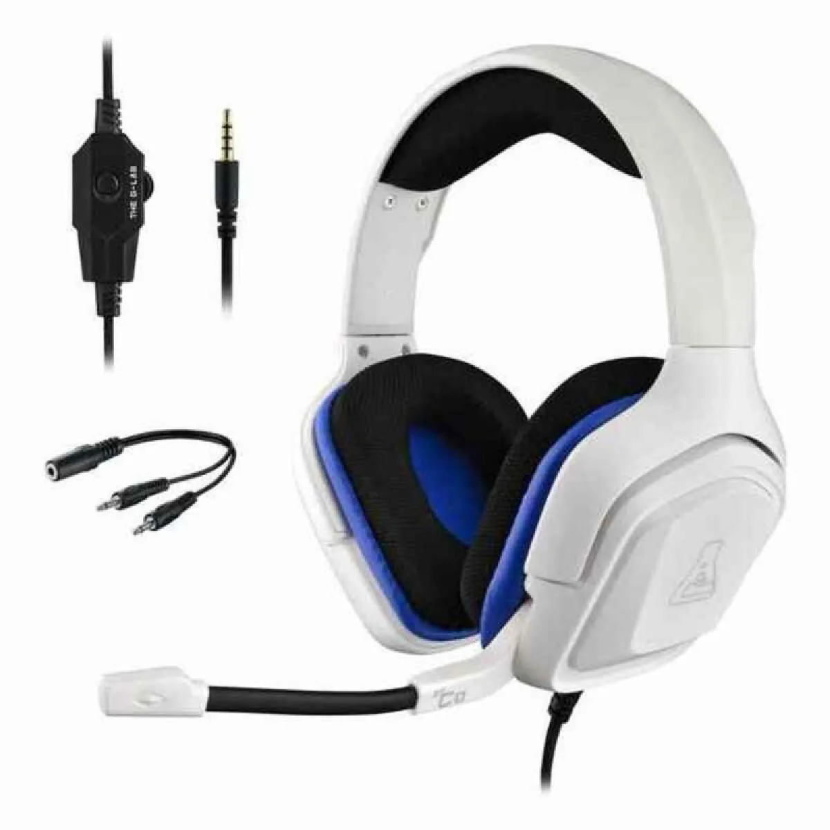 The G-Lab Korp Cobalt Casque Gaming Filaire (Prise 3.5Mm) - Micro Intégré - Pc, Ps4, Ps5, Xbox One, Mac, Switch & Plus - Blanc - Image 6