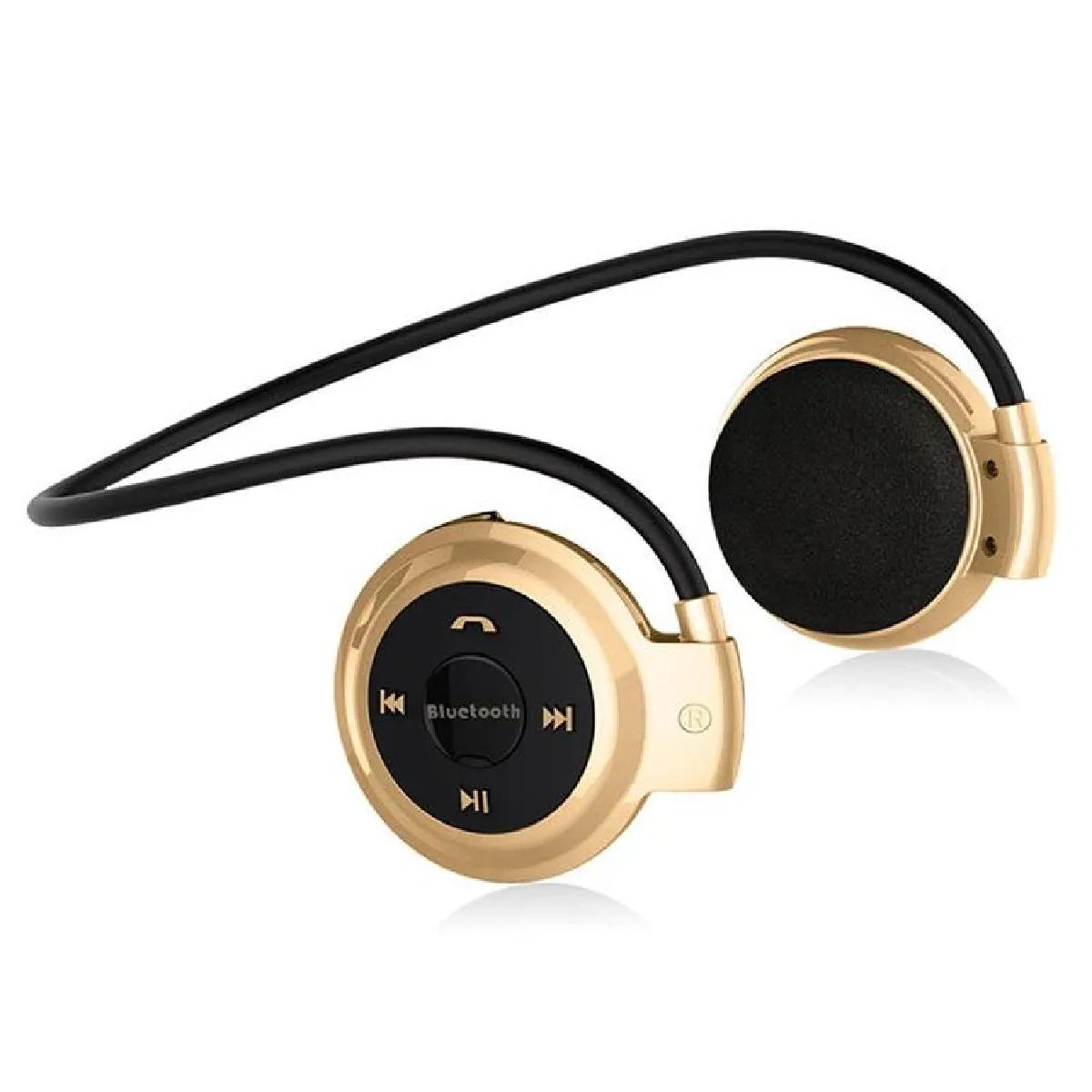 Yonis Casque Bluetooth Écouteurs Sans Fil Fm Autonomie 10 Heures Batterie Lithium Or + Sd 32 Go
