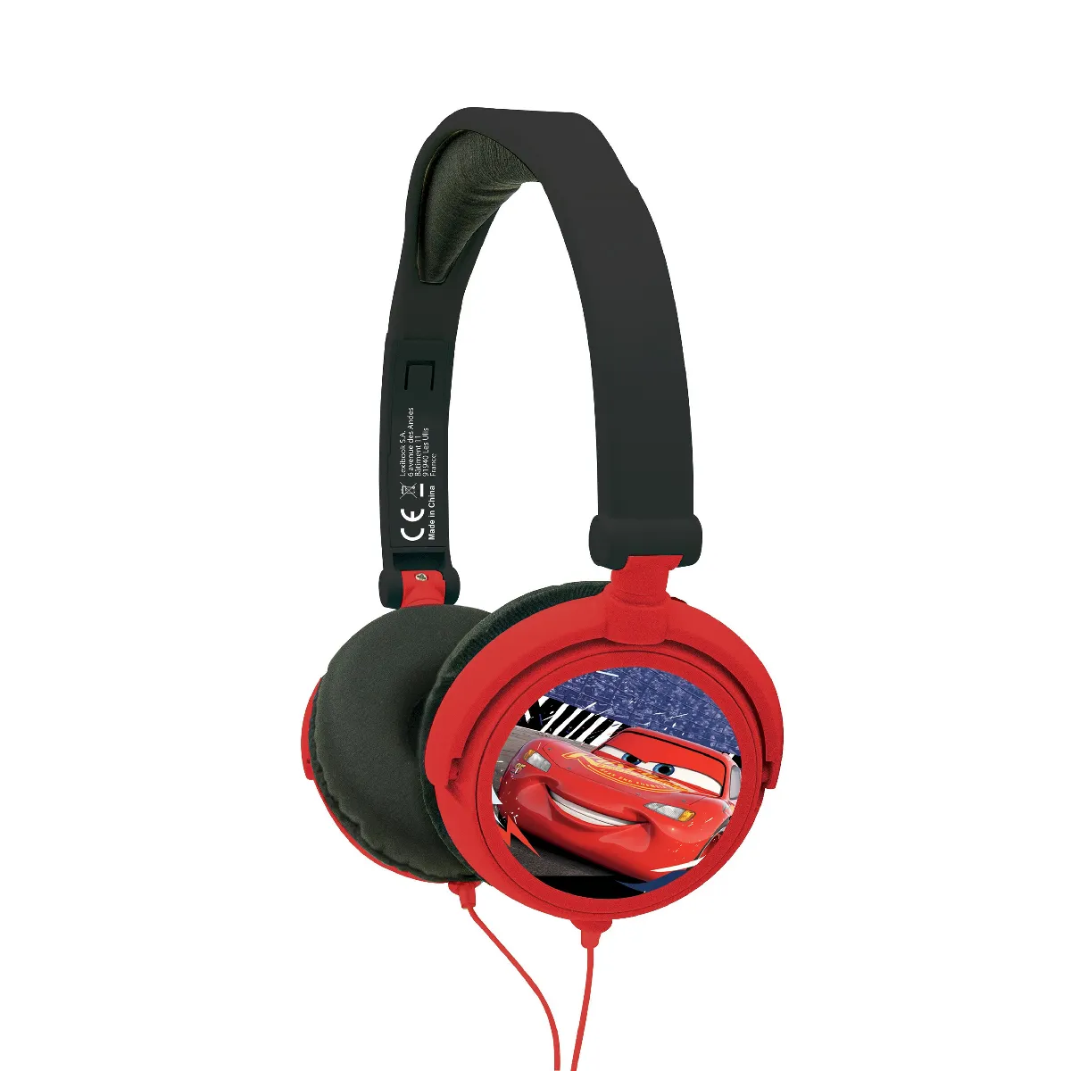 Casque Audio Lexibook Disney Cars – Pliable, Limiteur de Volume, Rouge/Noir