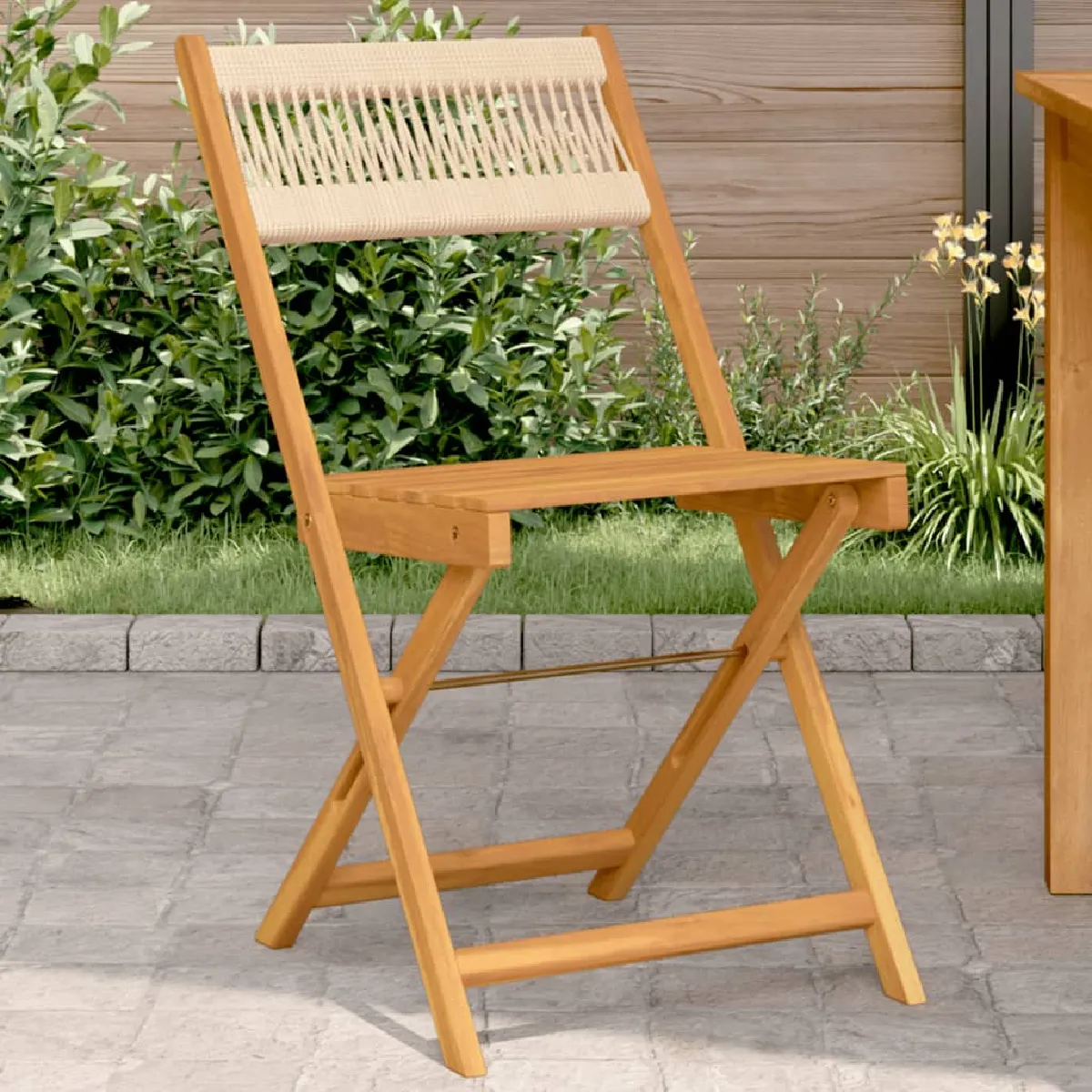 vidaXL Chaises de bistrot - Lot de 2 - Bois acacia beige