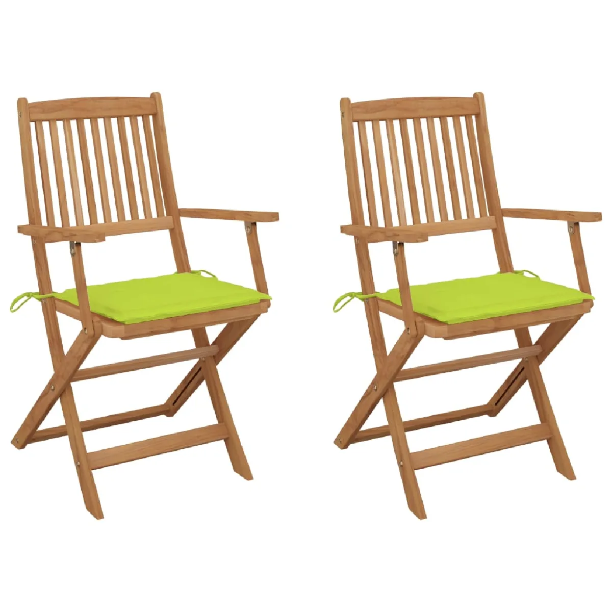 VIDAXL Chaises pliables avec coussins Bois d'acacia