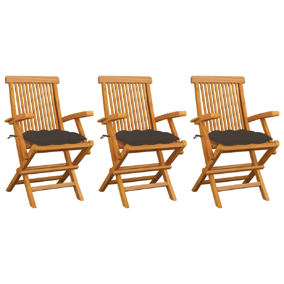 vidaXL Chaises de jardin avec coussins lot de 4 - vue 7
