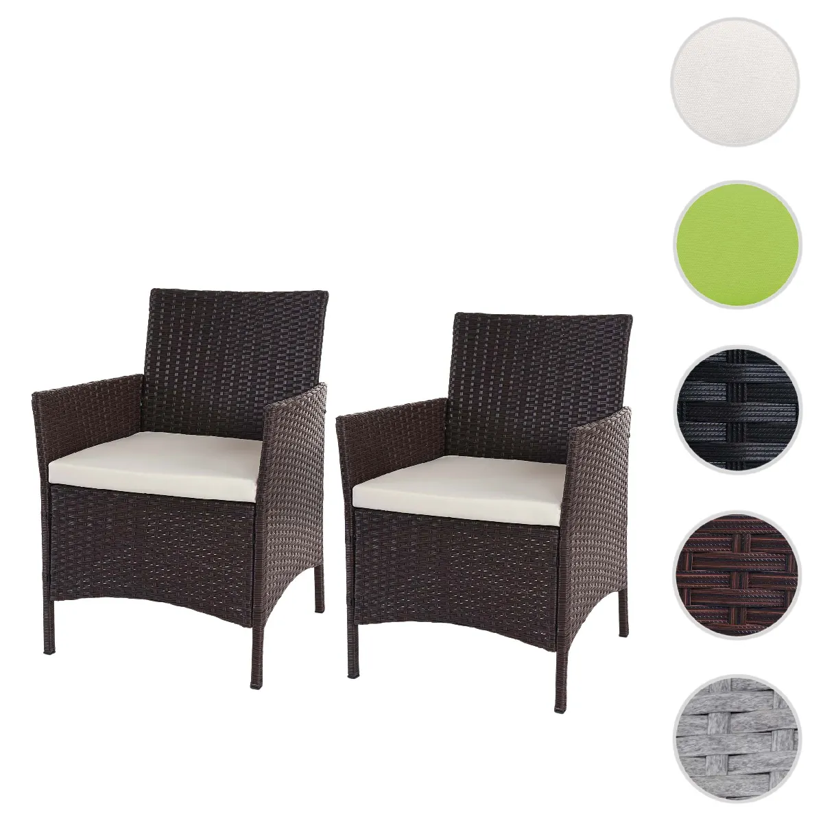 Mendler Lot de 2 fauteuils de jardin - Marron Mendler Lot de 2 fauteuils de jardin - Marron