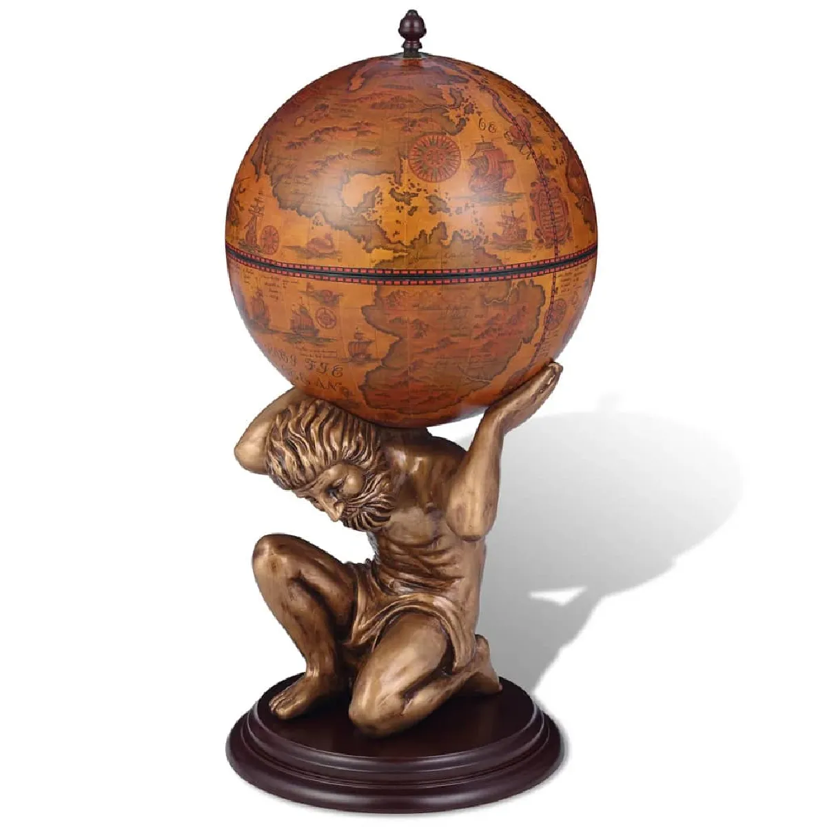 vidaXL Bar sous forme de globe Atlas