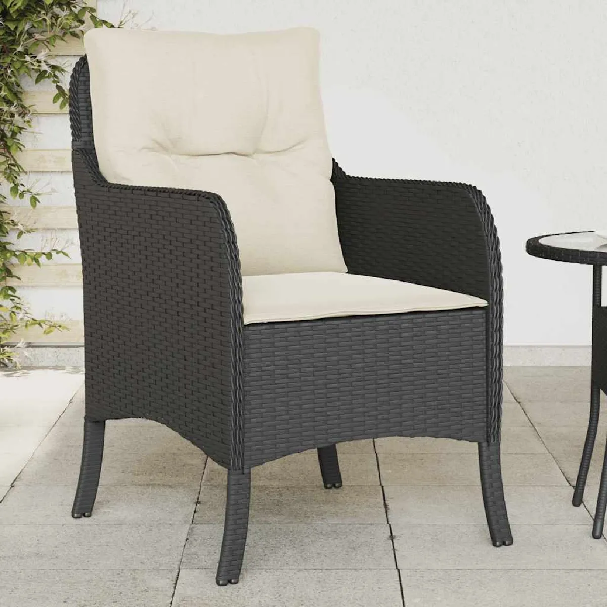 vidaXL Chaises de jardin - Lot de 2 - Résine tressée Noir
