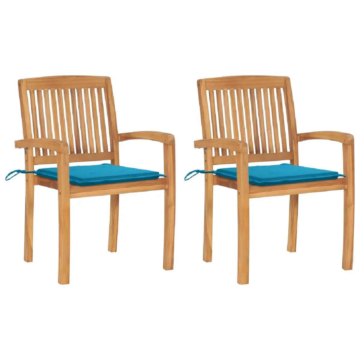 vidaXL Chaises de jardin lot de 3 Bois de teck massif - vue 4