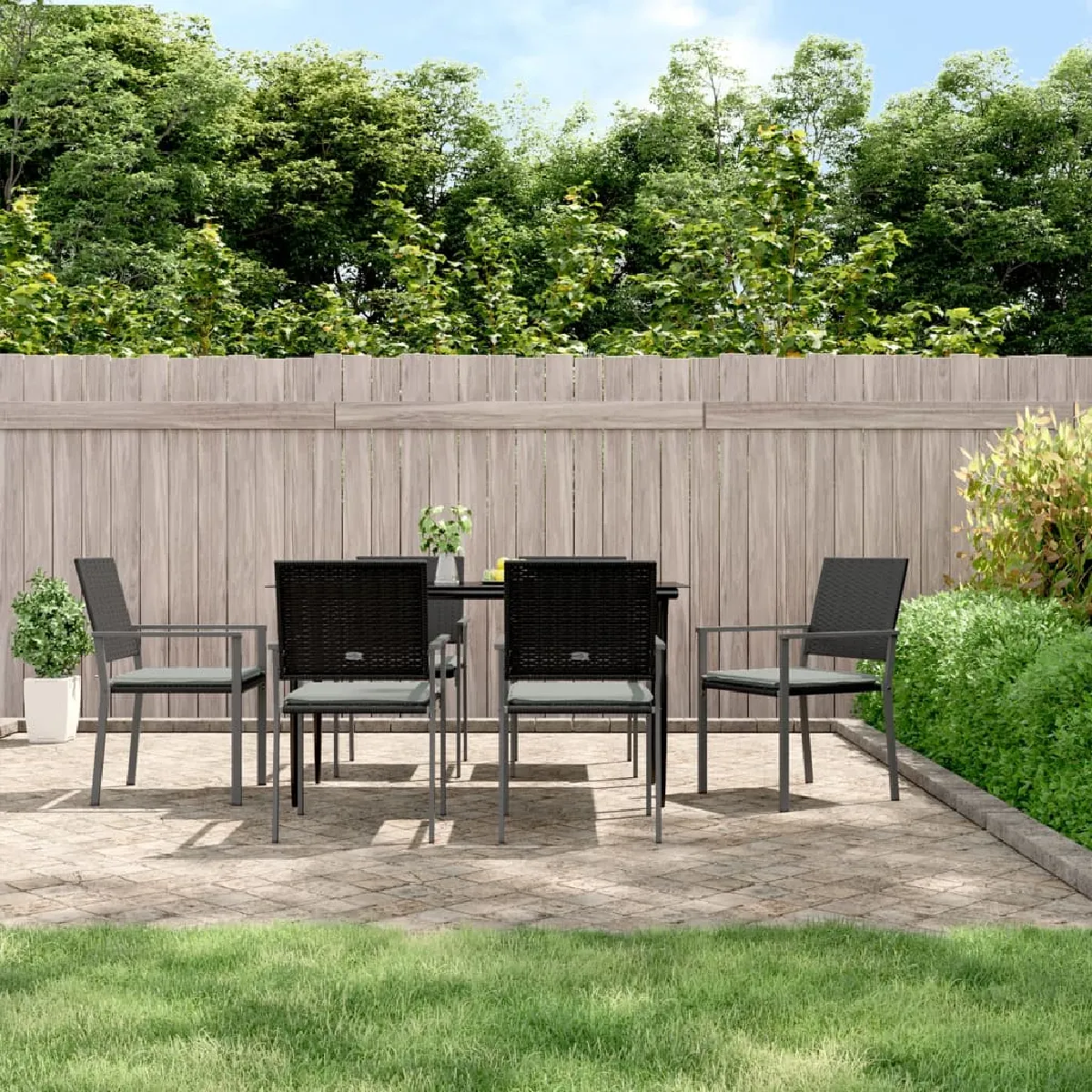 Vidaxl Chaises de jardin et coussins lot de 6 54x62 5x89 cm rotin 3187082