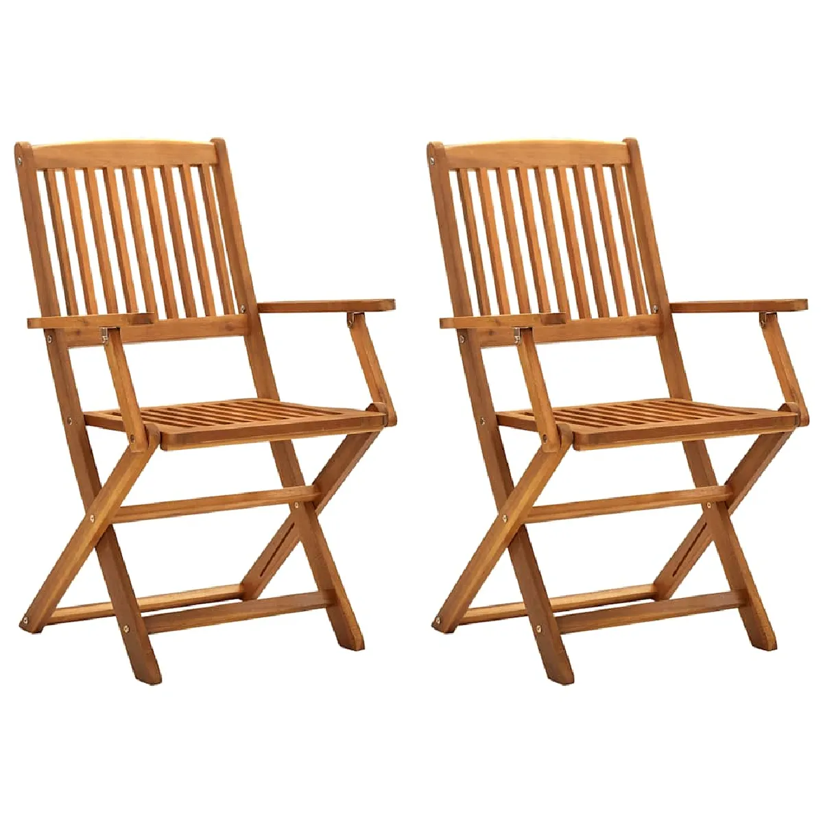 vidaXL 4x Bois dAcacia Solide Chaises Pliables dExtérieur Fauteuils de Salle à Manger de Jardin Chaises de Patio Meubles 313602 - vue 3
