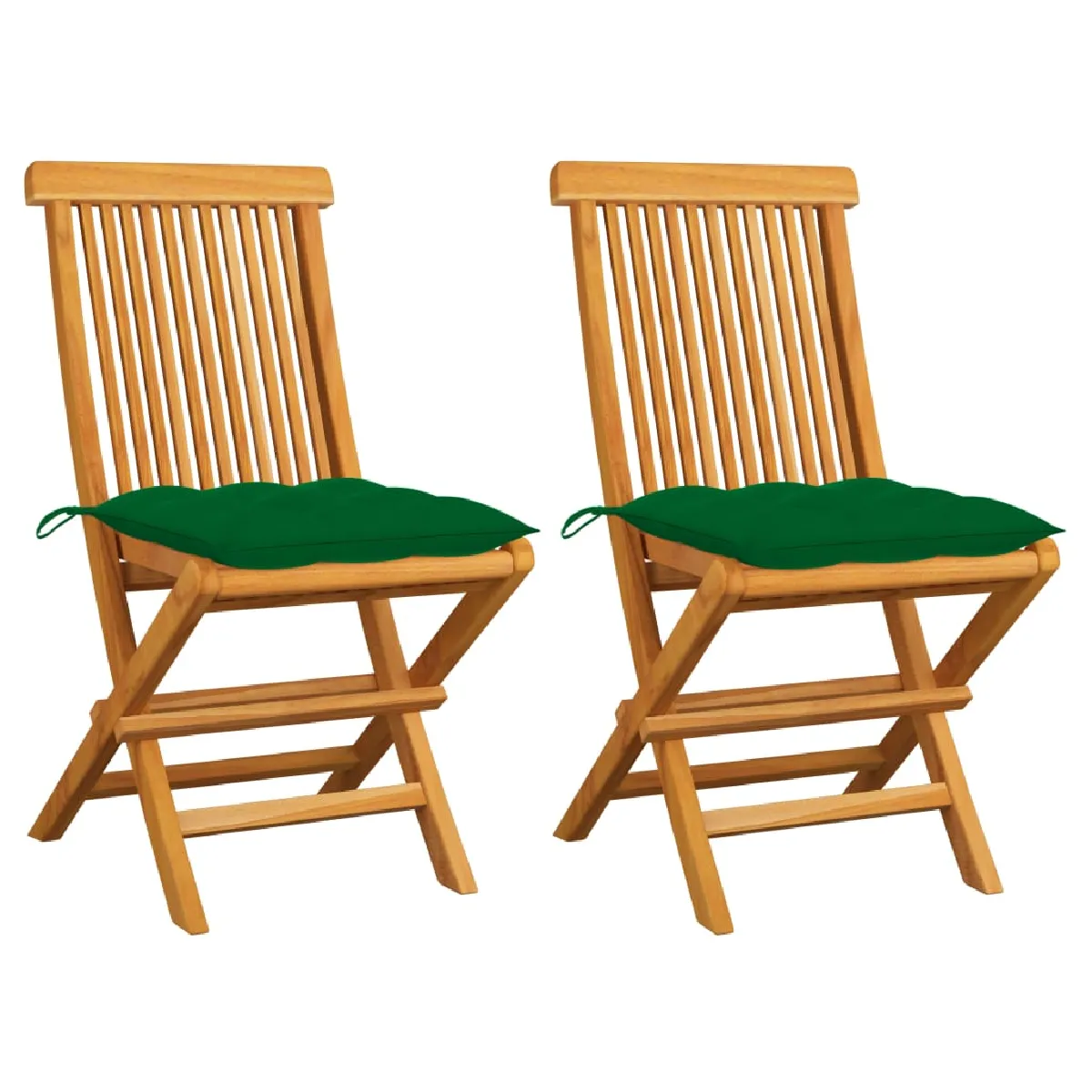 vidaXL Chaises de jardin pliables Bois de teck - vue 2