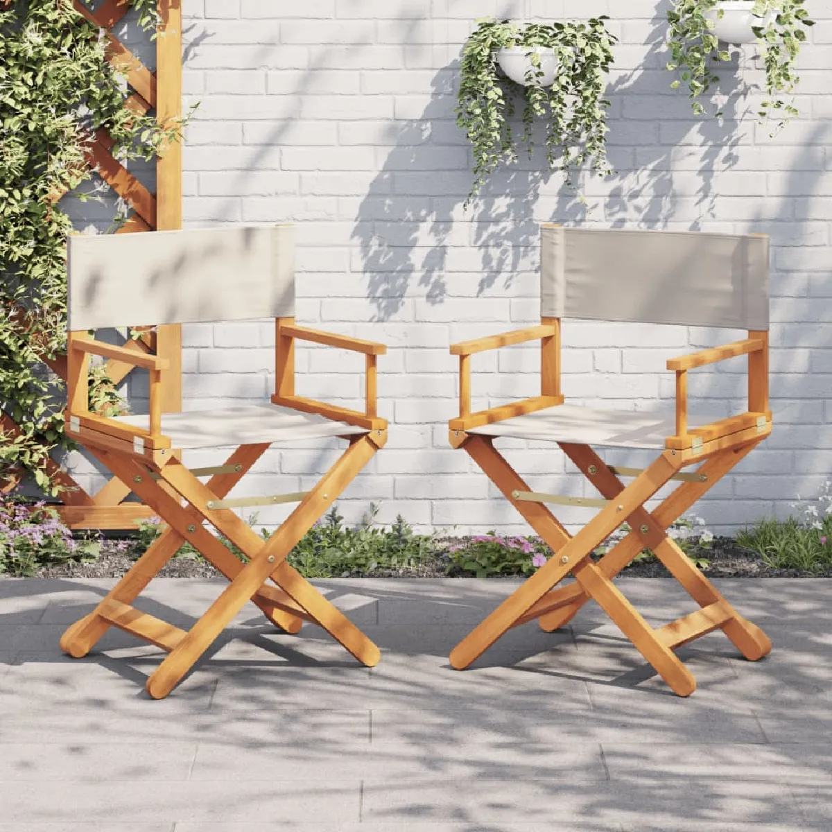 vidaXL Chaises de réalisateur pliables lot de 2